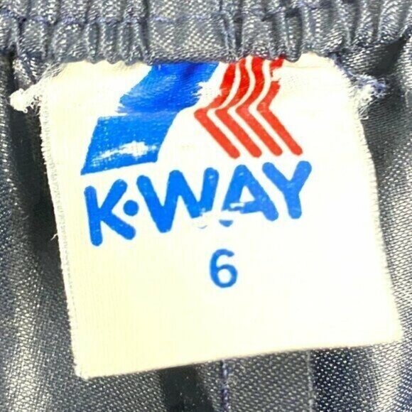 K Way Women's Vintage Retro Navy High Rise Windbreaker Side Zip Pants US 6 - Picture 8 of 9